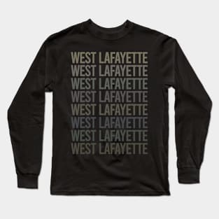Gray Text Art West Lafayette Long Sleeve T-Shirt